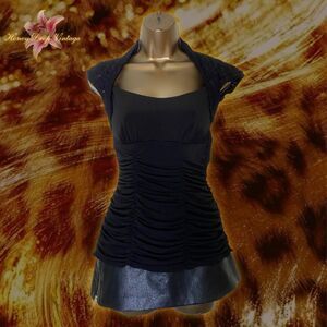 Vintage Frederick's of Hollywood Black Lace Ruched Top